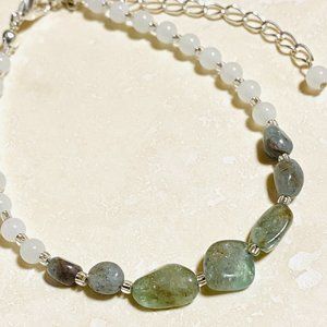 2/$20, Genuine Natural Gemstone Apatite Milky Quartz Bracelet, Dainty & Elegant